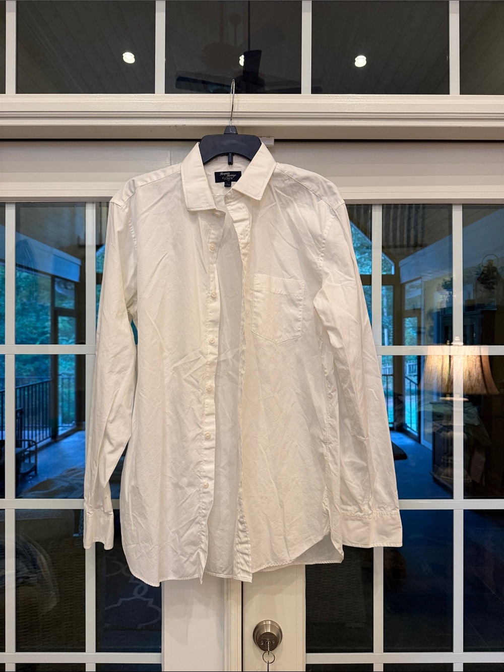Van Heusen White Long-Sleeve Button-Up Dress Shirt